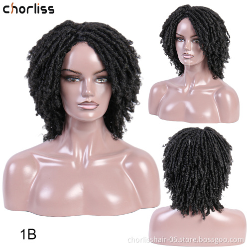 Hot Selling Cheap Bug African Short Dreadlocks Wig Faux Locs Hair Braided Wigs For Black Women Synthetic Hair Wigs